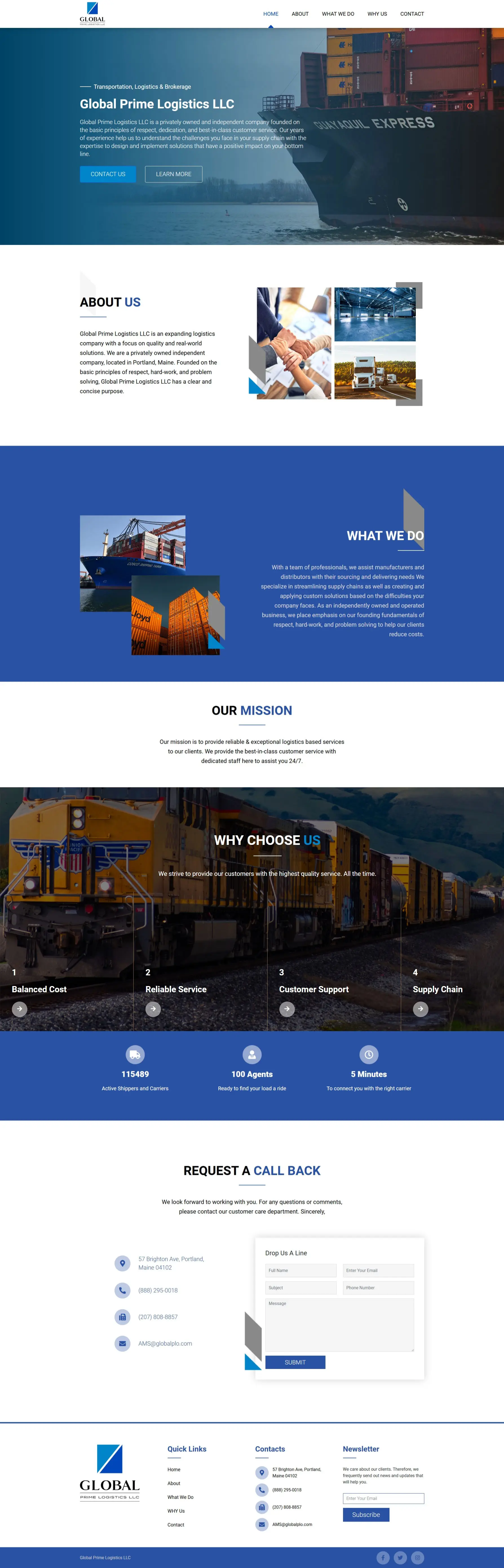 Logistics Custom WordPress Theme & UI